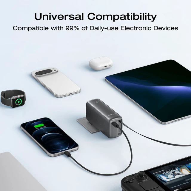 Alt view image 7 of 7 - EF ECOFLOW Rapid 45W Power Bank 3-in-1 Portable Charger with Foldable Wall Plug, USB C 2.3ft Cable And USB-C Port,10000mAh Battery Bank Fast Charging for iphone 17/16/15 Series, Galaxy, ipad, and More