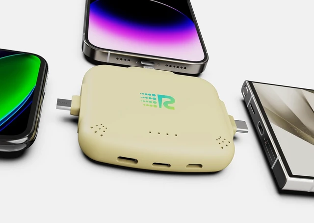 Alt view image 3 of 6 - Rush Charge Universe Mini Power Bank Portable Charger Lightning USB-C Gold | 3300mah, 2.4A, 3 in 1 Portable Charger Fast Charging Lightning, Type C Micro-USB Pre-Charged Pass Through Charges 3 Devices