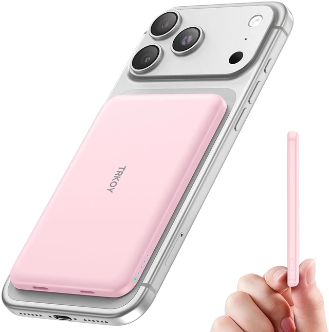 Main image of for Magsafe Portable Charger, 5000mAh for Magsafe Power Bank with USB C | Travel Camping Essential for Magnetic Battery Pack Compatible with iPhone 17/16/15/14/13/12 Series (Pink)