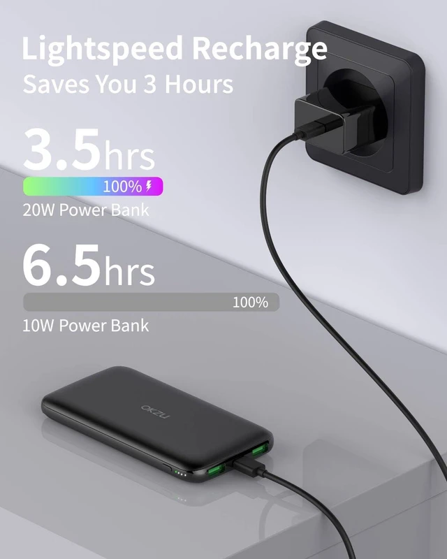 Alt view image 4 of 7 - OKZU 5V 2A Power Bank for Heated Vest, Jacket, Stadium Seats, Chair, 10000mAh Fast Charging Battery Pack for USB Heated Clothing, Heated Blanket, Coat, Sleeping Bag