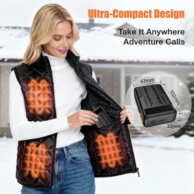 Alt view image 5 of 7 - Whsahans 7.4V 5V 20000mah Battery Pack for Heated Veats Jackets for ORORO, Venustas, Rechargeable Power Bank Battery Pack for Heating Vests Jackets Hoodies Pants Coat Suit with DC Port for Men Women