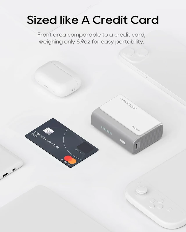 Alt view image 3 of 7 - CUKTECH 30W Mini Power Bank, 10000mAh(2S1P) Portable Charger PD3.0 Fast Charging, Dual-Charging Ports Battery Pack, for iPhone 16/15/14/13 Series, Samsung S24/S23/S22, iPad, AirPods, and More (Grey)