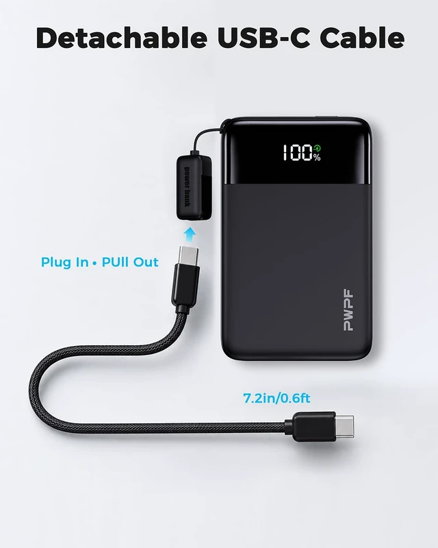 Alt view image 4 of 7 - Magnetic Power Bank, 5000mAh Magsafe Phone Charger with USBC Lanyard Cable | 20W Travel Essentials MagSafe-Compatible Battery Pack, Wireless Battery Pack for iPhone 12-18 Series and More