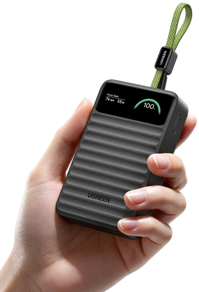 Main image of UGREEN Nexode 45W Power Bank 20000mAh, BMS Safety Digital Display | USB C Built-in Cable; 3 Device Charging; 45W Fast Recharge; Pass-through; Compatible for Iphone