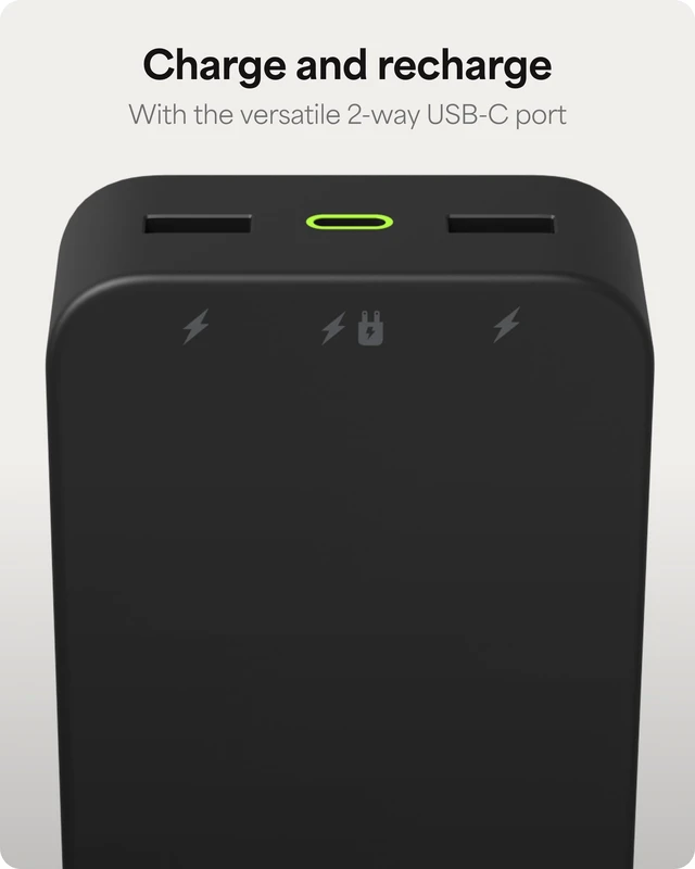 Alt view image 5 of 7 - mophie Powerstation XL Power Bank 2023-20,000 mAh Large Internal Battery, (2) USB-A Ports and (1) 20W USB-C PD Fast Charging Input/Output Port, Travel-Friendly
