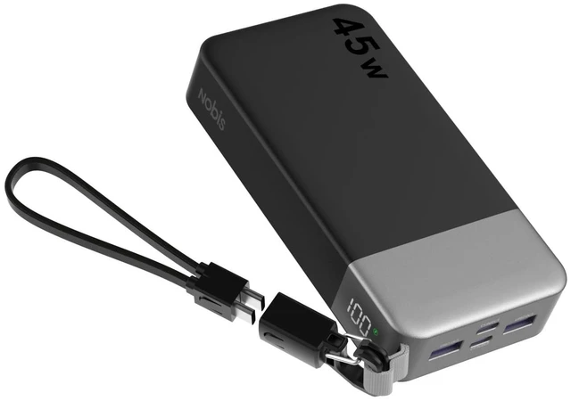 Main image of NOBIS Portable Charger 20000mAh 45W Power Bank w/Detachable Cable | 2C+2A Battery Pack w/Dual Type-C Cable, Battery Bank w/ Digital Display for Phone, Laptop, Steam Deck