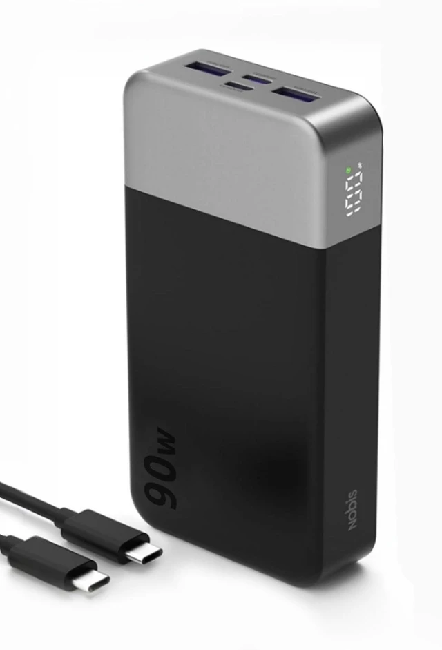 Main image of NOBIS 90W Portable Charger 20000mAh Laptop Power Bank Fast Charging | PD Fast Charging Battery Pack, 4-Port, Digital Display, Compatible Laptop, Tablet, Phone and More