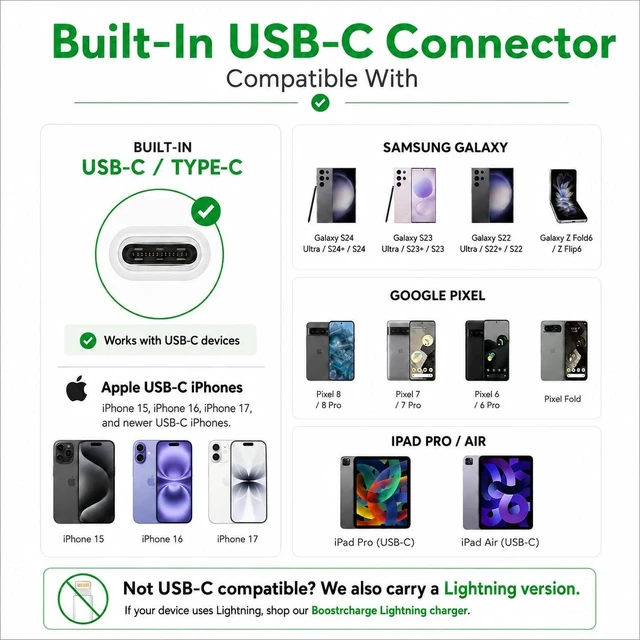 Alt view image 3 of 7 - Boostrcharge Single-Use Emergency Phone Charger, Pre-Charged & Ready to Use, No Cables Needed, USB-C, 3-Pack