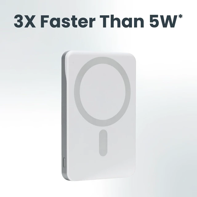 Alt view image 3 of 7 - Ventev 5K mAh Qi2 Wireless ULTRAFAST Portable Magnetic Charging Power Bank | Charge 2 Devices