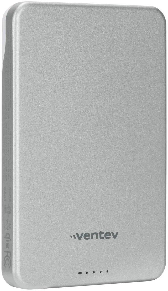 Alt view image 7 of 7 - Ventev 5K mAh Qi2 Wireless ULTRAFAST Portable Magnetic Charging Power Bank | Charge 2 Devices