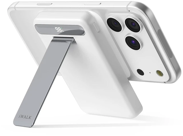 Main image of iWALK Qi2 Certified 15W Magnetic Wireless Power Bank, 10000mAh Fast Charging Portable Charger with Adjustable Stand and LED Display, Compatible with iPhone 18/17/16/15/14/13/12