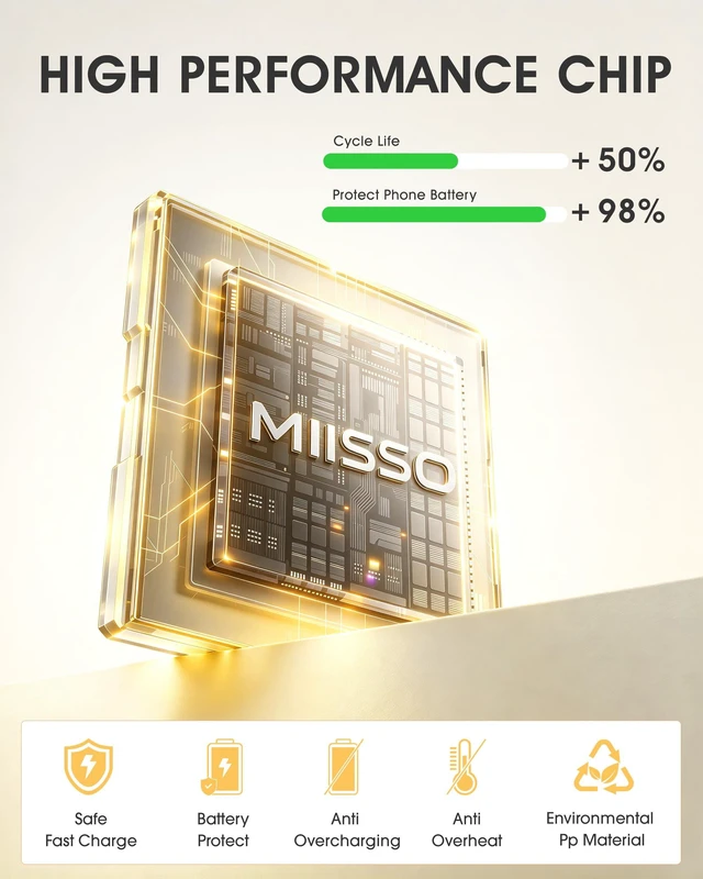 Alt view image 3 of 7 - miisso Ultra Slim 5000mAh Power Bank, Built-in Cables & AC Plug,White | Pocket Size Portable Charger,Mini Phone Charger,Travel Essential,USB C External Battery Pack Compatible with iPhone,Samsung