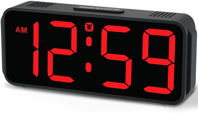 Main image of Peakeep Small Digital Alarm Clock for Bedroom, Large Number, Battery Backup | Plug-in Tiny Electric Clock Brightness Dimmable for Bedsise Desk Table Small Spaces,5 Volume,Easy to Set, Adapter Included
