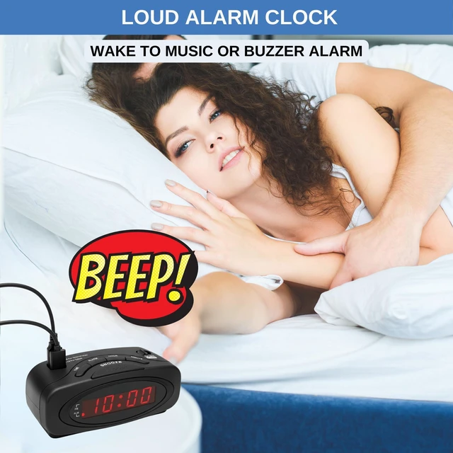Alt view image 5 of 6 - Digital Alarm Clocks for Bedrooms, Loud Alarm Clock for Heavy Sleepers Perfect for Bedroom, Desk, and Office by Ken-Tech