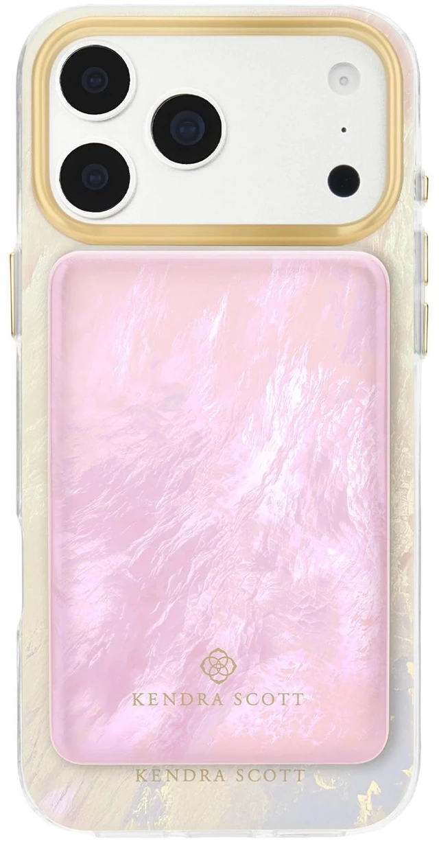 Main image of Kendra Scott 5000mAh MagSafe Portable Charger w/LED Power Indicator - Pink | Stylish Compact Magnetic Power Bank - iPhone Charger for Fast Charging - Lightweight Wireless Battery Pack with USB-C Port