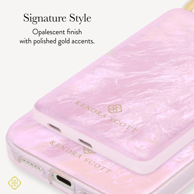 Alt view image 3 of 5 - Kendra Scott 5000mAh MagSafe Portable Charger w/LED Power Indicator - Pink | Stylish Compact Magnetic Power Bank - iPhone Charger for Fast Charging - Lightweight Wireless Battery Pack with USB-C Port