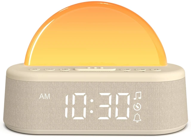 Main image of Wake Up Light Sunrise Alarm Clock, Dual Alarm with White Noise Machine | 30 Sleep Sounds, 9 Min Snooze, 8 Colors Dimmer Night Light ,12/24H Alarms Clock Timer for Heavy Sleepers