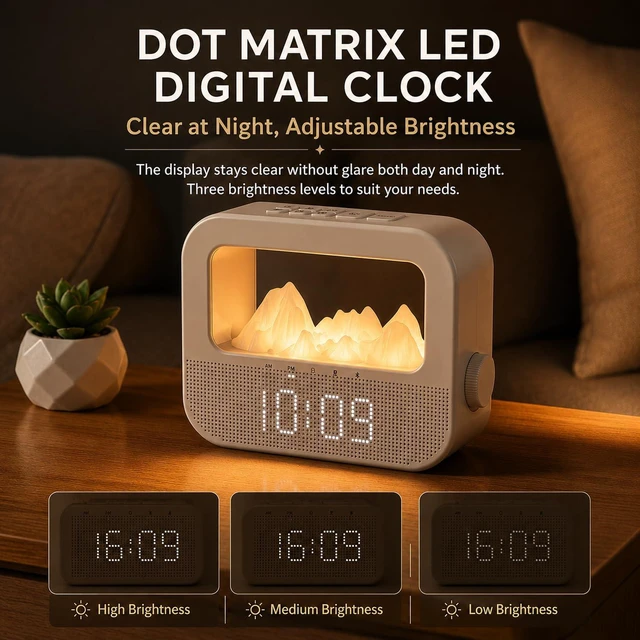 Alt view image 4 of 7 - Sunrise Alarm Clock for Heavy Sleepers Adults, Wake-up Light, Digital Clock with 7 Color Night Light, Sleep Sound Machine with Timer, Snooze Alarm, Adjustable Brightness for Bedroom, Kids, Adults