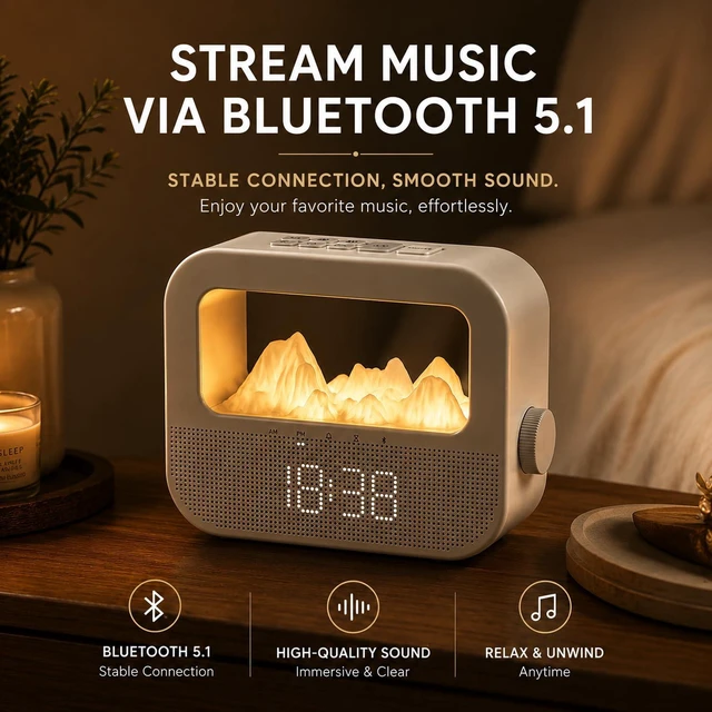 Alt view image 5 of 7 - Sunrise Alarm Clock for Heavy Sleepers Adults, Wake-up Light, Digital Clock with 7 Color Night Light, Sleep Sound Machine with Timer, Snooze Alarm, Adjustable Brightness for Bedroom, Kids, Adults