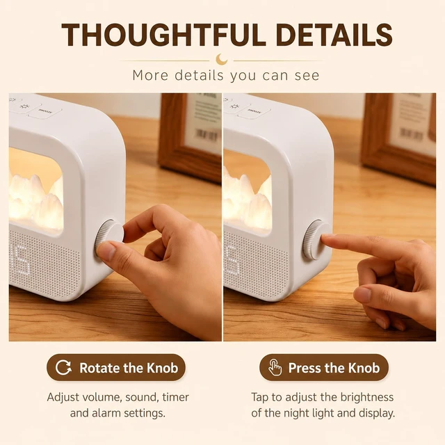 Alt view image 7 of 7 - Sunrise Alarm Clock for Heavy Sleepers Adults, Wake-up Light, Digital Clock with 7 Color Night Light, Sleep Sound Machine with Timer, Snooze Alarm, Adjustable Brightness for Bedroom, Kids, Adults