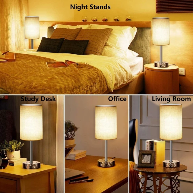 Alt view image 5 of 7 - CORPORATEGIFTPRO Alarm Clock with Lamp, USB-C & USB Charging Station with AC Outlets, Bedside Digital Clock with Night Light, Loud Dual Alarm for Heavy Sleepers, Kids, Teens & Adults, Battery Backup