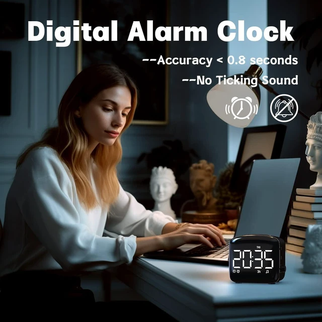 Alt view image 4 of 7 - Easysleep Acoustic Sound Alarms Digital Wake Up Clock with Big LED Display 27 Soothing Sounds Sunrise Clock Dual 3 Alarms Memory Snooze Setting 4 Brightness for Deep Sleepers Adults Teenagers