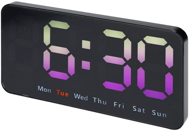 Main image of HMETOL Big Numbers LED Alarm Clock with 3 Adjustable Brightness Levels, Snooze Function, Must Be Plug-in for Bedroom, Office, and Dormitory 8.3" L x 1.2" W x 4.3" H Pink