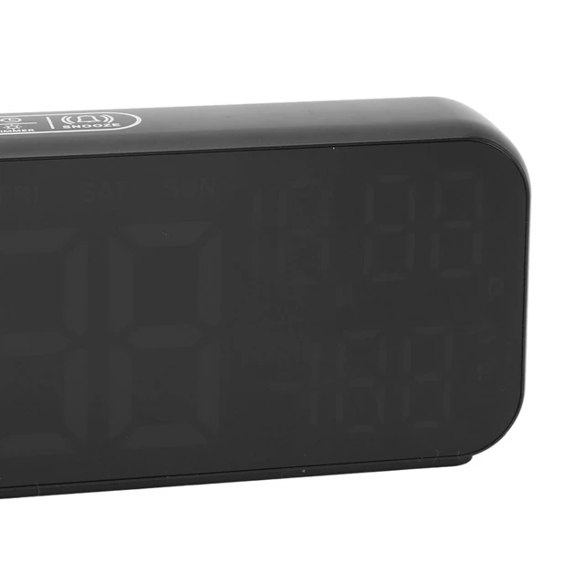 Alt view image 7 of 7 - Alarm Clock, Large Display Alarm Clock Voice Control LED Electronic Alarm Clock Digital Wall Clock Battery Operated Digital Clock with Date and Day of Week for Living Room Bedroom (Black Blue Lamp)
