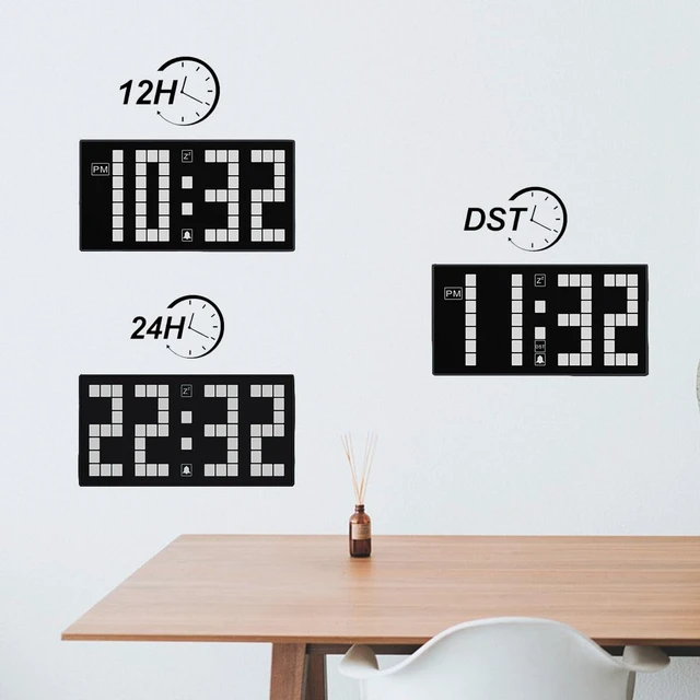 Alt view image 4 of 7 - T-FAMY Digital Alarm Clock with Auto-Dimmable LED Pixel Display, Weekend Alarm Mode, Plug-in Power with Battery Backup, DST Adjustment, Perfect for Bedroom or Desk (White Display)