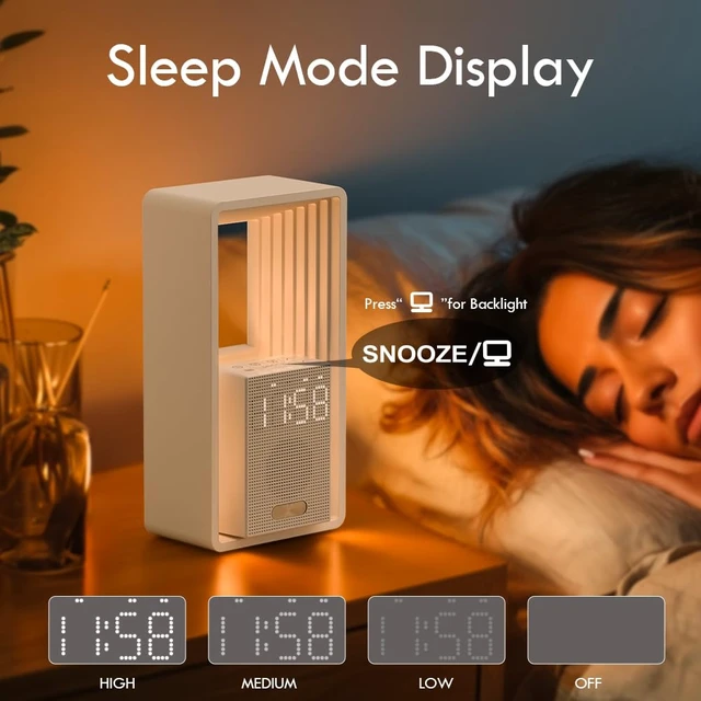 Alt view image 5 of 7 - WILIT Digital Alarm Clock Sunrise, White Noise Sound Machine with Nightlight, 9 Sleep Aid Sounds Wake up Light for Heavy Sleepers, Dimmable Display, Snooze, USB Charging Port,Gifts for Women,Men,Teens
