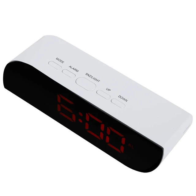 Alt view image 4 of 7 - Pssopp Digital Alarm Clock Mirror Display, Auto Dimming 12 24H