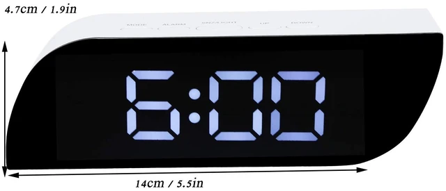 Alt view image 7 of 7 - Pssopp Digital Alarm Clock Mirror Display, Auto Dimming 12 24H