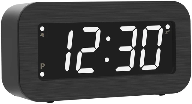 Main image of Timegyro Digital Alarm Clock Battery Operated - LCD/LED Display Switchable, Included DC Cable, Dual LED Brightness, Snooze, 12/24Hr