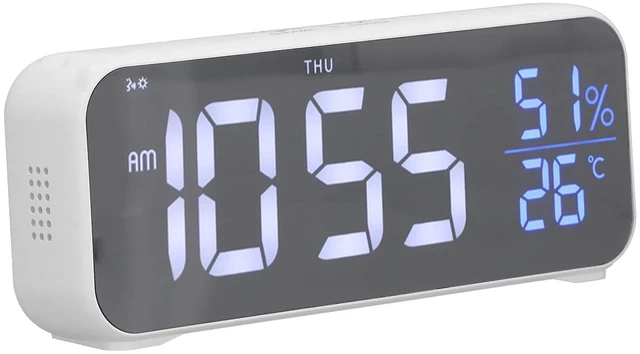 Main image of Digital Alarm Clock, Bedside Clock with LED Backlit Display, Adjustable Volume, 5 Min Snooze, 12/24 Hr, /, USB Port, for Students, Adult, Office, Bedroom