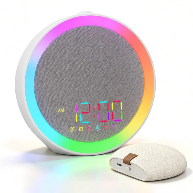 Main image of Jassurance Alarm Clock for Heavy Sleepers, Loud Vibrating Alarm with Bed Shaker and 10-Color Night Light, 7 Sounds, USB Charging