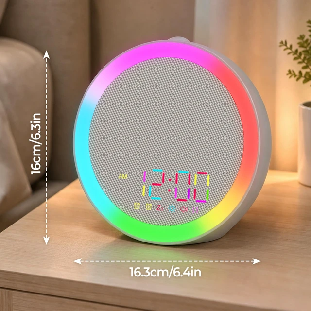 Alt view image 2 of 6 - Jassurance Alarm Clock for Heavy Sleepers, Loud Vibrating Alarm with Bed Shaker and 10-Color Night Light, 7 Sounds, USB Charging