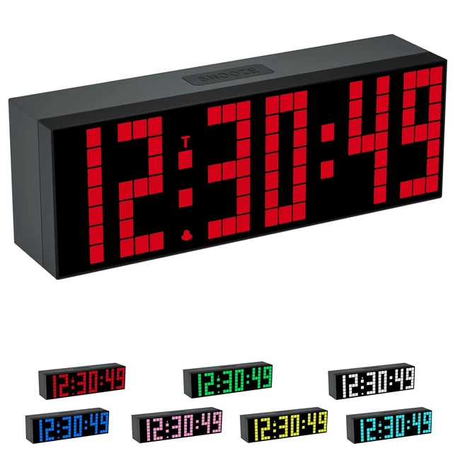 Main image of CHKOSDA Digital Alarm Clock, Led Clock with 2" Digital, 7 Color Options, Adjustable Brightness, Countdown Clock with Remote Control, Calendar and Temperature Display Desk Clock for Bedroom