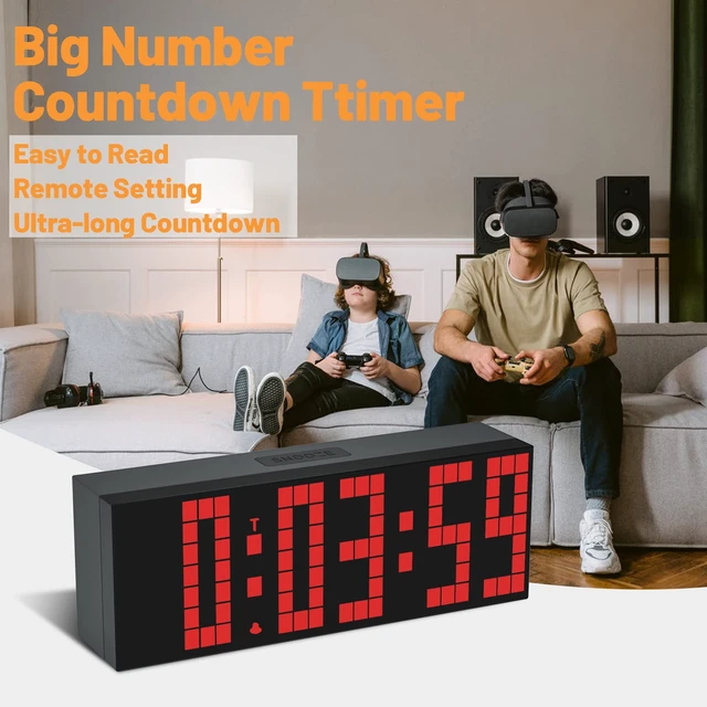 Alt view image 4 of 6 - CHKOSDA Digital Alarm Clock, Led Clock with 2" Digital, 7 Color Options, Adjustable Brightness, Countdown Clock with Remote Control, Calendar and Temperature Display Desk Clock for Bedroom