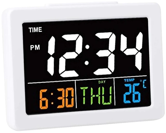 Main image of 01 Cute Alarm Clock, Led Clock Digital Clock Large Display Electronic Clock Table Clock for Bedroom Studyroom Office for Women Men Kids Adults Students(White)