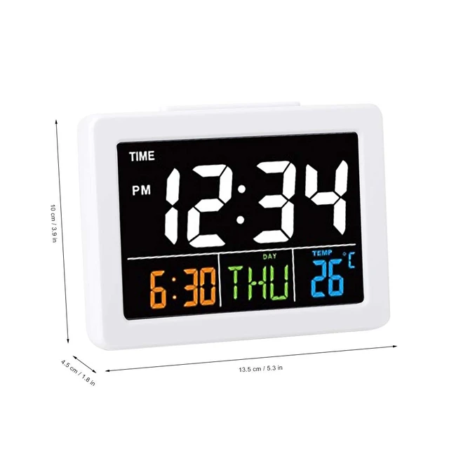 Alt view image 7 of 7 - 01 Cute Alarm Clock, Led Clock Digital Clock Large Display Electronic Clock Table Clock for Bedroom Studyroom Office for Women Men Kids Adults Students(White)