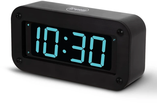 Main image of Timegyro Digital Clock Battery Operated - LED Display Alarm Clock for Bedroom, Includes DC Cable, Adjustable Brightness, Snooze, 12/24Hr