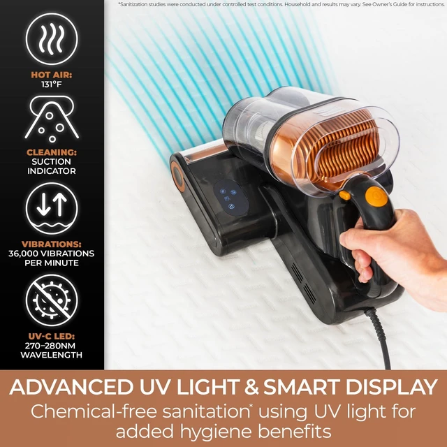 Alt view image 7 of 7 - Kenmore Bed Mattress Vacuum with UV-C Light & HEPA Filter | Handheld Bed Vacuum Cleaner Machine with 131°F heat drying for Couch, Pet Hair - MC2010