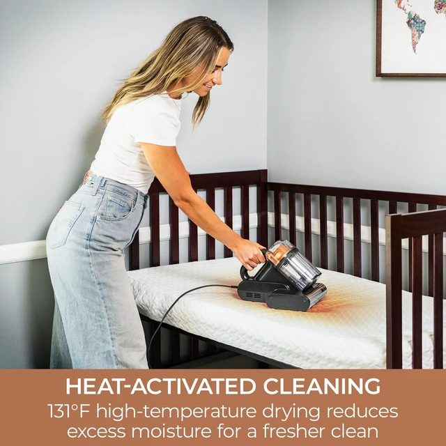 Alt view image 6 of 7 - Kenmore Bed Mattress Vacuum with UV-C Light & HEPA Filter | Handheld Bed Vacuum Cleaner Machine with 131°F heat drying for Couch, Pet Hair - MC2010