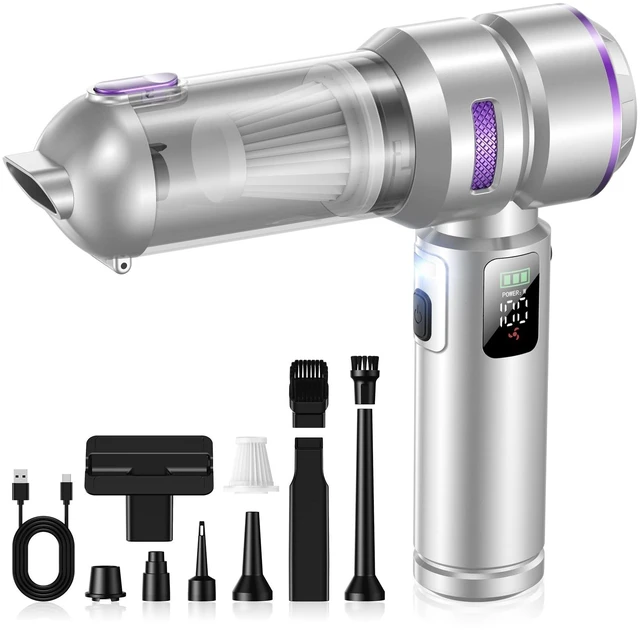Main image of Car Vacuum Portable Cordless, 28000PA 4-in-1 Mini Vacuum | Handheld Vacuum Cordless with LCD Digital Display, High Power Cyclonic Suction, Multi-Nozzles, for Car, Home, Pet, Sofa