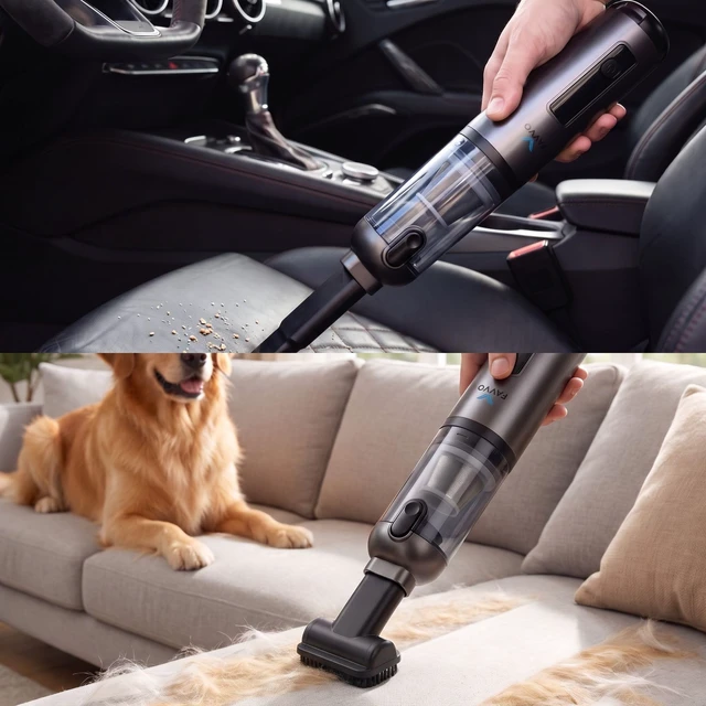 Alt view image 5 of 7 - FAVVO Cordless Car Vacuum, 20000Pa Handheld Vacuum for Pet Hair, 4-in-1 Portable with Blower & Inflator, 3 Speeds, USB-C Rechargeable, 0.9 lb Lightweight, for Car, Home, Office Keyboards