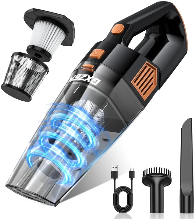 Main image of Gxzsk Handheld Vacuum Cordless, Hand Held Car Vacuum Cleaner, Hand Vacuum | 15000PA Mini Strong Suction, Rechargeable, Portable, Multi-Nozzles & Washable Filter, For Home Office, Car, Pets