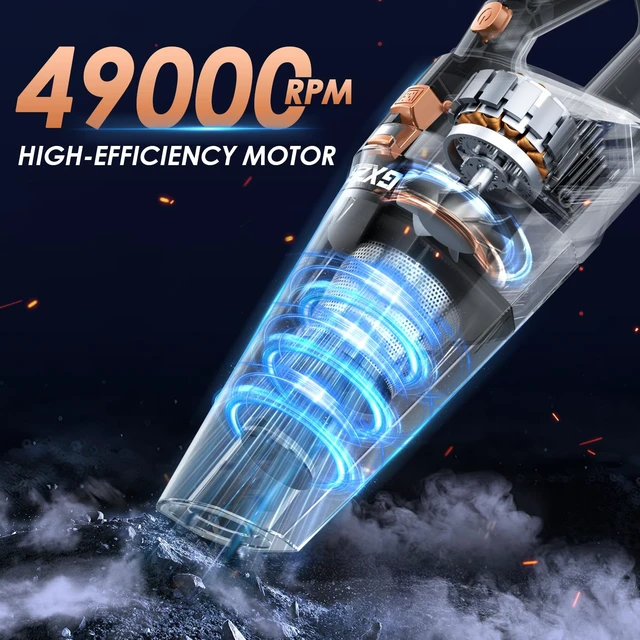 Alt view image 6 of 7 - Gxzsk Handheld Vacuum Cordless, Hand Held Car Vacuum Cleaner, Hand Vacuum | 15000PA Mini Strong Suction, Rechargeable, Portable, Multi-Nozzles & Washable Filter, For Home Office, Car, Pets