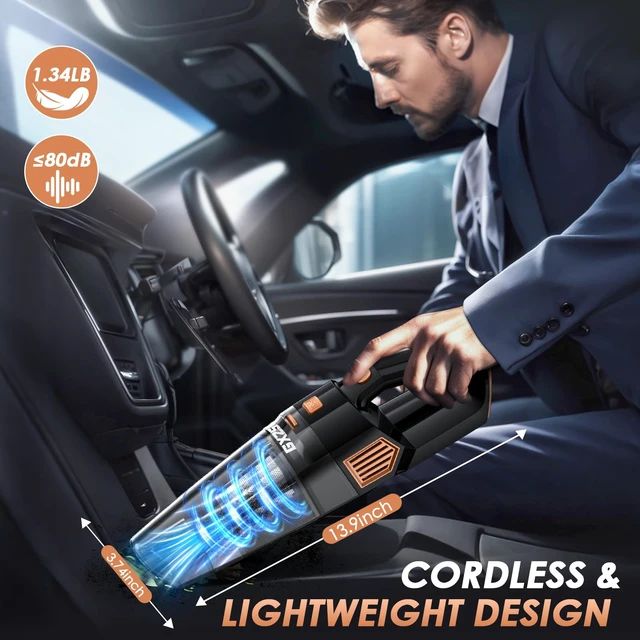 Alt view image 7 of 7 - Gxzsk Handheld Vacuum Cordless, Hand Held Car Vacuum Cleaner, Hand Vacuum | 15000PA Mini Strong Suction, Rechargeable, Portable, Multi-Nozzles & Washable Filter, For Home Office, Car, Pets