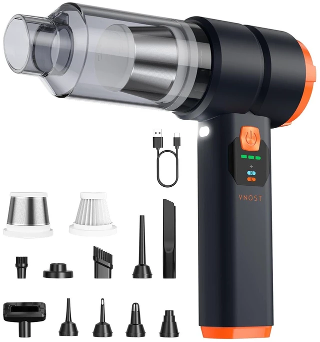 Main image of Portable Cordless Car Vacuum,4-in-1 Handheld Cordless Vacuum with 30000Pa Suction,130000 RPM,6800mAh Battery,10 Nozzles,Rubber Paint Material for Car,Home,Birthday Gifts for Men Dad Husband(Mist Black