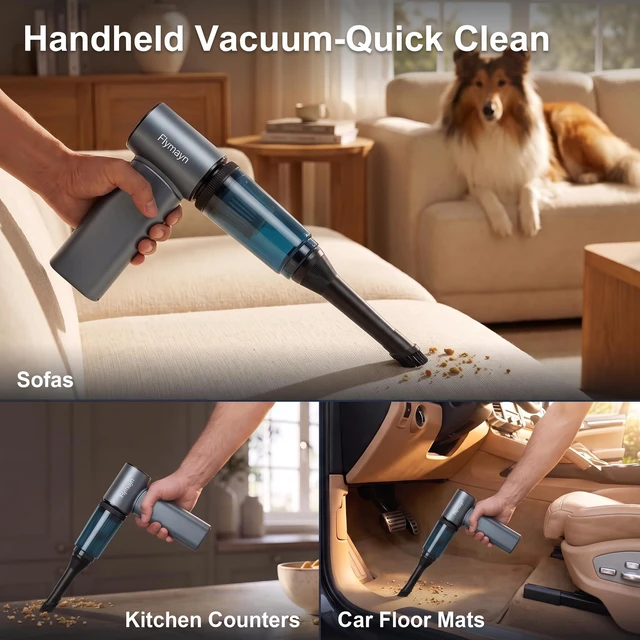 Alt view image 6 of 7 - Flymayn TurboFlow 3-in-1 Compact Cordless Mini Blower & Vacuum, Gray | Ultra High-Speed Motor, Fast Charging,Small Dust Blower and Vacuum for Desk, PC, Keyboard, Car, Home, Garden & Outdoor